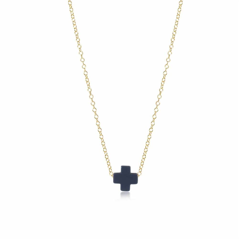 NEW ENEWTON signature cross 16" necklace in gold